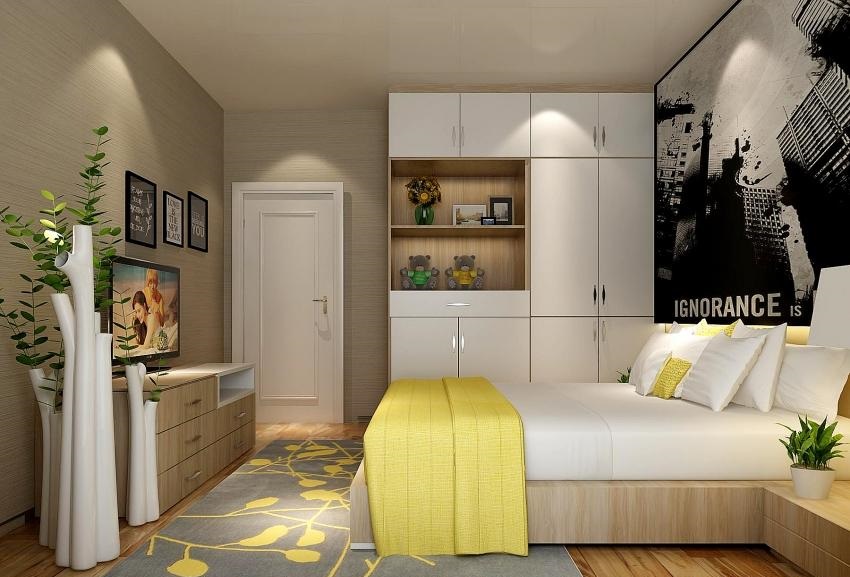 全鋁衣柜-01（風格：現代；顏色：暖白橡木）